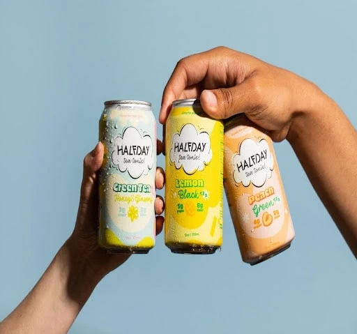 halfday iced tea pach, lemon and green tea